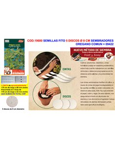 SEMILLAS FITO 5 DISCOS DE 8 CM SEMBRAR OREGANO COMUN09422