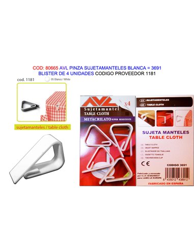 AVL FINSTOCK PINZA SUJETAMENTELES BLANBL4 UND3691 (1181)