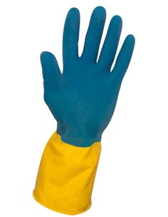 SIFER GUANTE LATEX LIMPIEZA FLOCADO SIN SUDOR  65 GR T-7 CARIBE