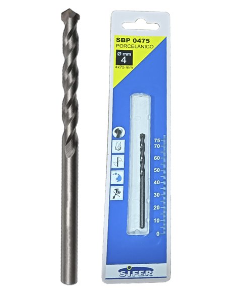 SIFER BROCA PORCELANICO 4 X 75 BLISTERSBP0475