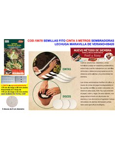 SEMILLAS FITO CINTA 5 MT.SEMBRARLECHUGA MARAVILLA VERANO09420