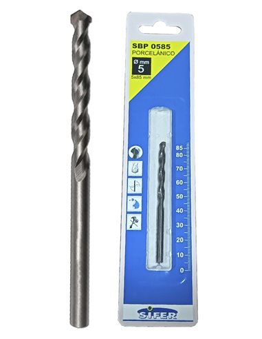 SIFER BROCA PORCELANICO 5 X 85 BLISTERSBP0585