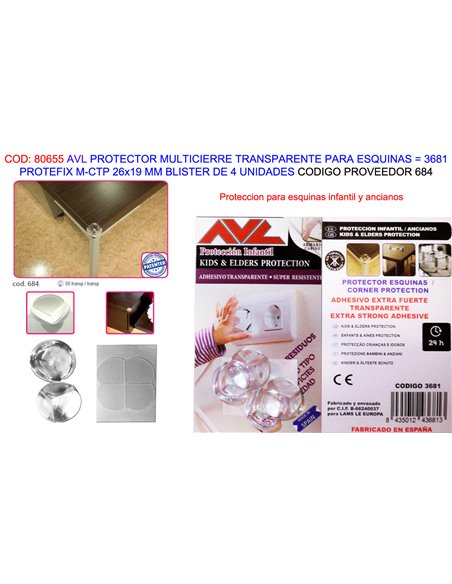 AVL FINSTO PROTEFIX ESQUINAS TRANSPM-CTP26x19MM BL4U3681 (684)