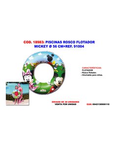 PISCINAS ROSCO FLOTADOR MICKEY 56 CM91004