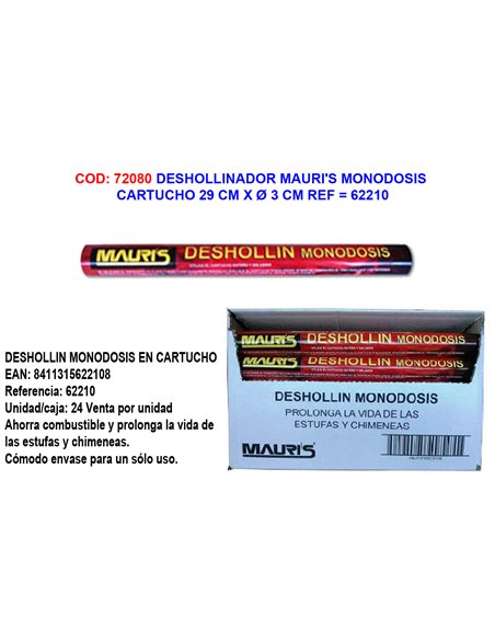 MAURIS DESHOLLINADOR MONODOSIS CARTUCHO 29CM x �3CM62210