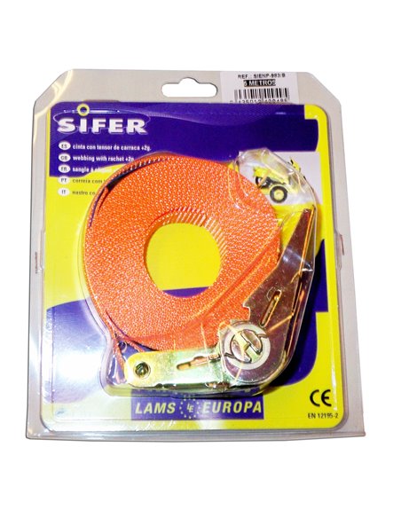 SIFER RATCHET 25MMx5 MT+TENSOR CARRACA SIN FIN500 KGSIENP-983B