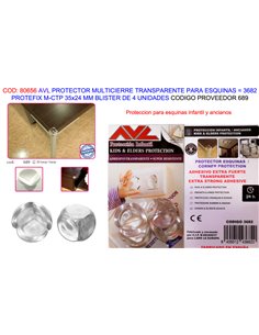 AVL FINST PROTEFIX ESQUINAS TRANSP.M-CTP35x24MM BL4U3682 (689)