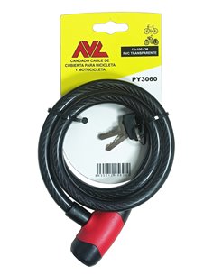 AVL CANDADO CABLE 5,5 MM DE CUBIERTA CON LLAVE SERRETAPY3060
