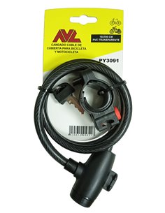 AVL CANDADO CABLE 4,5 MM DE CUBIERTA CON LLAVE SERRETAPY3091