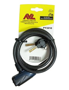 AVL CANDADO CABLE 4,5 MM DE CUBIERTA CON LLAVE DE PUNTOSPY3210
