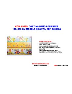 CORTINA FINSTOCK BA�O POLY. 140 X 180 INFANTIL 040008A