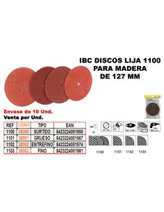 IBC FINSTOCK1-103 10 DISCOS LIJA 127MM MADERA FINOS