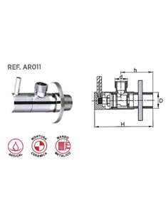 VALVULA FINSTOK LLAVE ESCUADRA 1/2-3/8 CERAMIC MANDO METALAR011