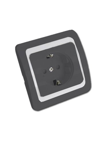 ELECTRICIDAD FINSTOCKBASE ENCHUFE CON TT ANTRACITA BLISTER 52040