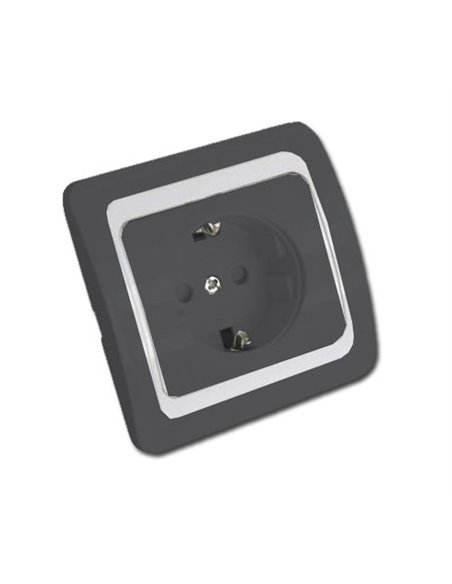 ELECTRICIDAD FINSTOCKBASE ENCHUFE CON TT ANTRACITA BLISTER 52040
