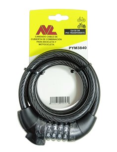 AVL CANDADO CABLE CUBIERTA COMBINACION 5,5 MM 4 DIGITOSPYM3840