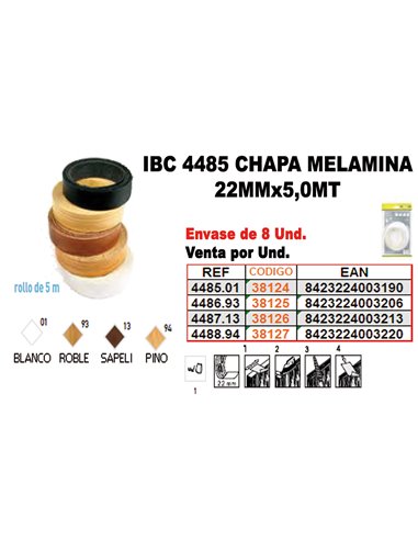IBC finstock4-487 CHAPA MELAMINA 22MMx5,0MT13SAPE