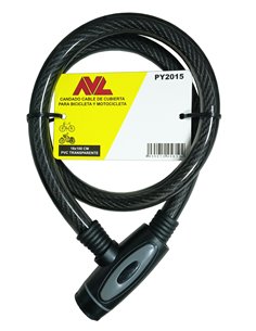 AVL CANDADO CABLE 18 MM DE CUBIERTA CON LLAVE SERRETAPY2015