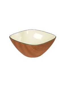 MENAJE BOL CUADRADO MADERA/BANANA 22 CTM 2122/0410