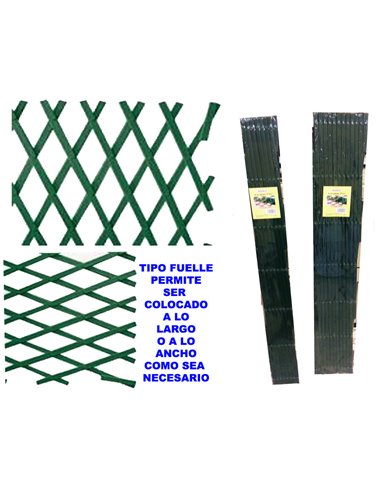 BAMBU ENREJADO CELOSIA EXTENSIBLE EN PVC VERDE 300x100CM 048-10