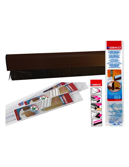 GEKO BAJO PUERTA ADH ALUMINIO FLEX CEPILLO 1MX38MM NOGAL1460/5