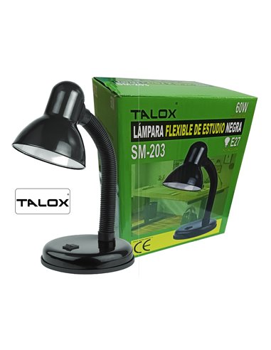 TALOX LAMPARA-FLEXO ESTUDIO CON BOMBILLA E27 NEGRA REF. SM-203