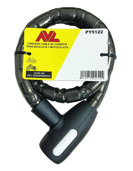 AVL Candado Cable de Cubierta 22x85 cm con Llave Serretapy5122 - Seguridad Total