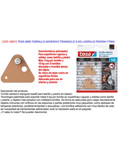 TESA FINSTOCK SMS TORNILLO ADHESIVO 5 KG LADRILLO PIEDRA77904