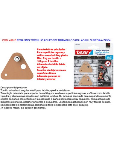 TESA FINSTOCK SMS TORNILLO ADHESIVO 5 KG LADRILLO PIEDRA77904