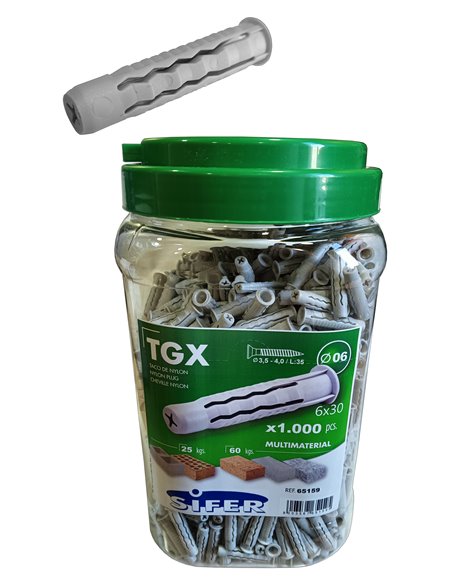 SIFER TACOS NYL SX 4 EXPANSIONES GL 6X30 BOTE 1000 U. TGX0630BP