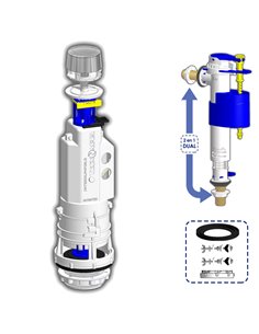 TECNO KIT MECANISMO SIMPLE DESCARGA INTERRUMPIBLE+FLOTADOR71772