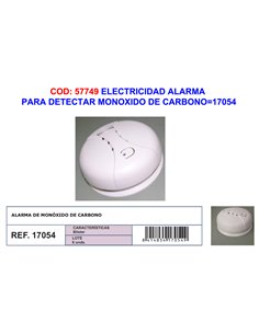 ELECTRICIDAD FINSTOCK ALARMA DE MONOXIDO DE CARBONO17054