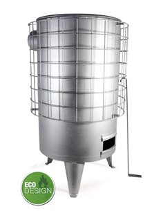 ESTUFA LE�A REDONDA CHAPA N�468CMx36� PLATA S/HORIZ 120� 7 KW 