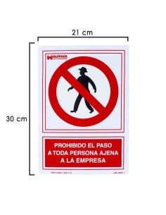 Placa de Proibição de Invasão Empresa 30x21 cm. 2