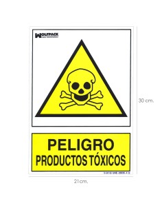 Cartel Peligro Productos Toxicos 30x21cm. 2