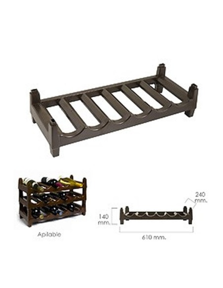 Stackable Plastic Bottle Rack 6 Bottles
