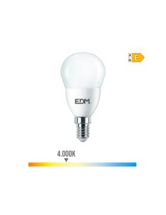 BOMBILLA ESFERICA E14 7W 806 lm 4000K LUZ DIA Ø4,8x9,5cm EDM 2