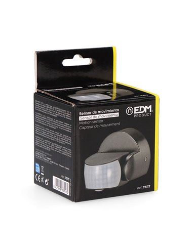 Motion and twilight sensor 15 m IP65 black