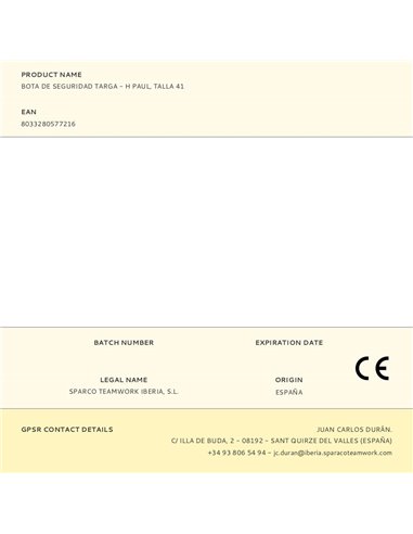 Bota de seguridad targa - h paul, talla 41