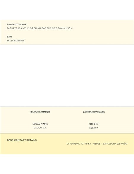 Pack of 10 chinu evo blk hooks 2 ø 0.30 mm 1.50 m