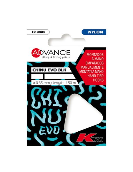 Confezione da 10 ganci chinu evo blk 4 ø0,28 mm 1,50 m