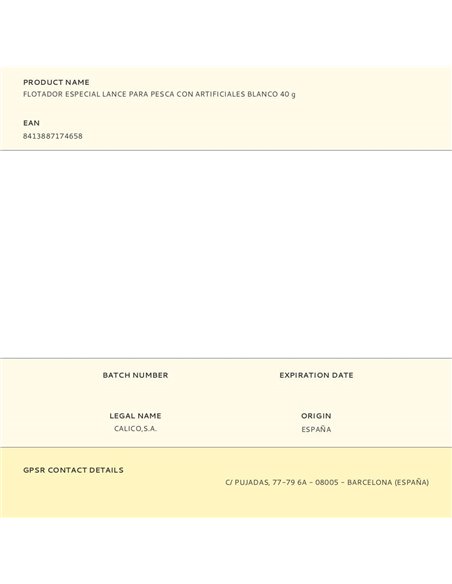 Galleggiante speciale per la pesca con esche artificiali, bianco, 40 g