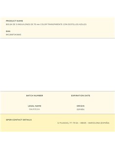 Confezione da 5 anguille trasparenti da 70 mm con brillantini blu 2