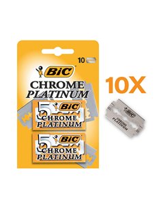 Lâminas de barbear cromadas platina blister 10 unidades