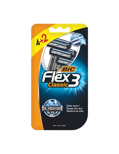 Blister de rasoirs Flex 3 Classic 4 + 2 unités