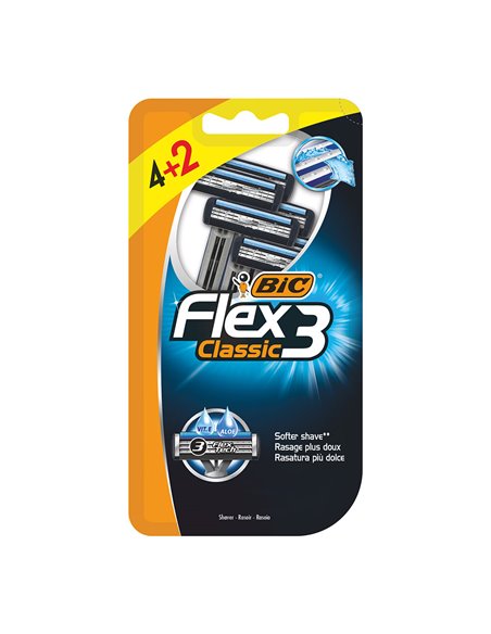 Blister de rasoirs Flex 3 Classic 4 + 2 unités