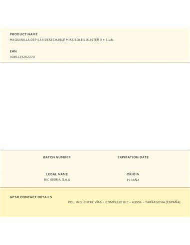 Blister d'épilation jetable Miss Soleil, 3 + 1 unité