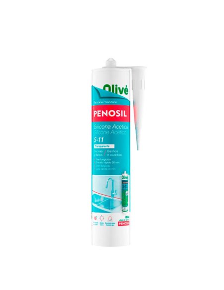 Silicone acético para cozinhas e banheiros, transparente 311