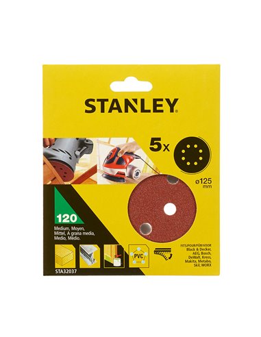 Random orbital sander discs 120 g ø125 mm - 5 pcs