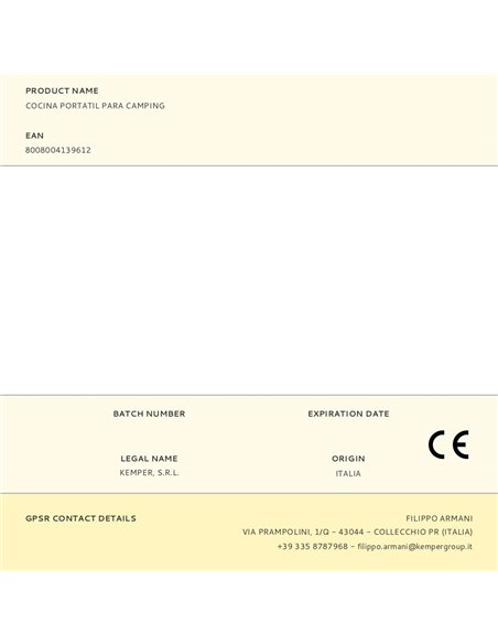 Cucina da campeggio portatile